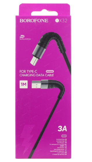 Кабель USB - Type-C Borofone BX32 , 1.0м, 3A, черный  6931474710451 фото