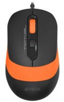 Мышь A4 Fstyler FM10 черный/оранжевый оптическая (1600dpi) USB (4but) фото