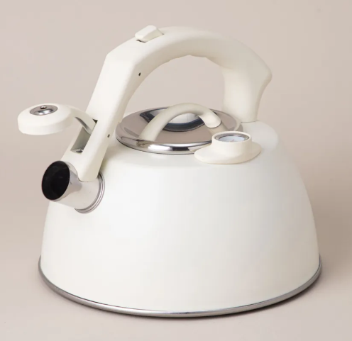 Чайник со свистком AGNESS 908-066 ТЮДОР с термометром 3,0л, бежевый фото