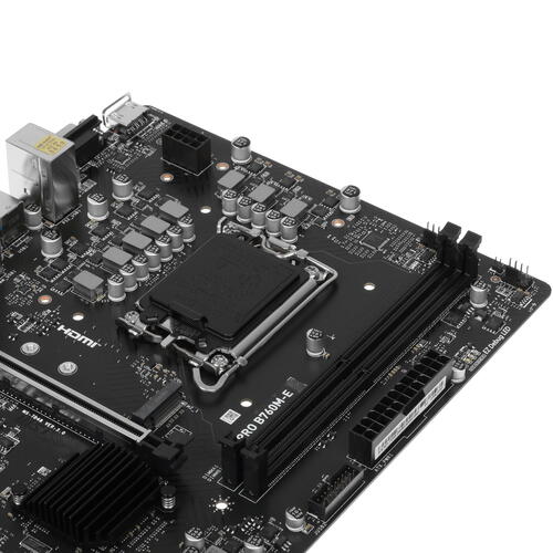 Материнская плата MSI PRO B760M-E <S-1700 Intel B760 2xDDR5 mATX AC`97 8ch(7.1) GbLAN+VGA+HDMI> фото