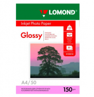 Фотобумага Lomond 0102018 A4/150г/м2/50л./белый глянцевое для струйной печати  фото