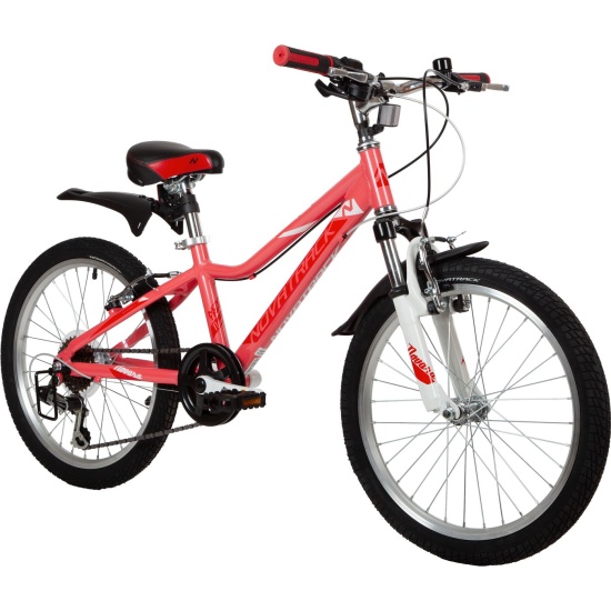 (м) Велосипед детский NOVATRACK 20"20AH6V.NOVARA.CRL22 алюм., коралловый, 6-скор, TY21/TS38/SG-6SI,  фото