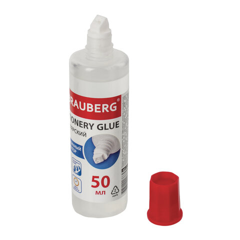 Клей канцелярский жидкий BRAUBERG, 50 мл, с аппликатором, 221020 фото