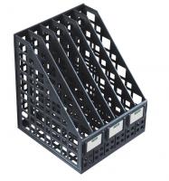 Лоток для бумаг вертикальный СТАММ, сборный, 6 отделений, черный фото