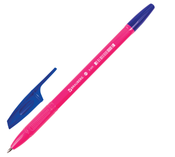 Ручка шариковая BRAUBERG X-333 NEON , СИНЯЯ, корпус ассорти, узел 0,7мм, линия 0,35мм фото