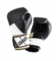 Перчатки боксерские Clinch Pro NF черно-бело-золотые (вес 10 унций) C185 фото