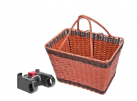 Корзина STELS JL-106 передняя универсальная плетёная, стальная/пластиковая, коричневая фото
