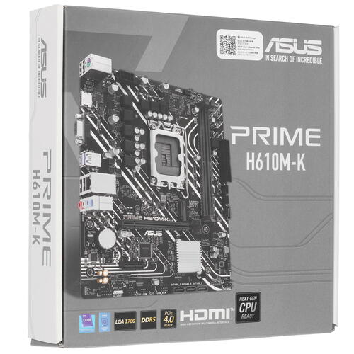 Материнская плата ASUS PRIME H610M-R-SI <S-1700 Intel H610 2xDDR5 mATX AC`97 8ch(7.1) GbLAN+VGA+HDMI фото