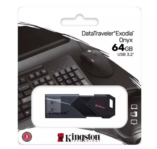 USB флеш-накопитель 64GB Kingston DataTraveler Onyx чёрный USB 3.2 (DTXON/64GB) фото
