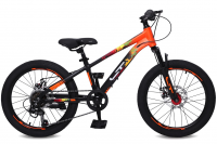 (м) Велосипед детский LTBIKE 20" SKILL, алюминий, рама 10,5", 6-ск, черный/оранжевый фото