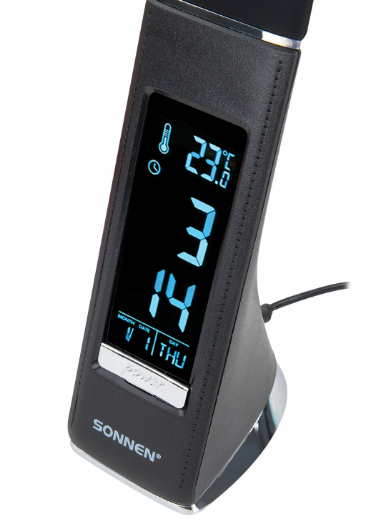 Лампа настольная SONNEN SM-01B на подставке, LCD-экран, СВЕТОДИОДНАЯ, 5 Вт, черный, 238232 фото