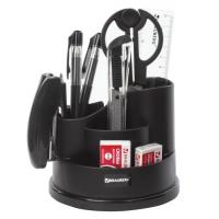 Канцелярский набор BRAUBERG "Рапсодия", 10 предметов, вращающаяся конструкция, черный, 236953 фото