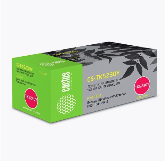 Картридж Cactus CS-TK5230Y желтый (2600стр.) для Kyocera Ecosys M5521cdn/M5521cdw/P5021cdn/ фото