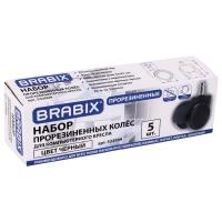 Колесо (ролик) BRABIX для кресла, прорезиненное, шток d11мм, черное 532009 фото