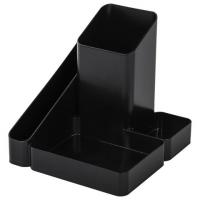 Подставка-органайзер BRAUBERG OFFICE STYLE, 4 отделения, 115х122х111 мм, черная, 238097 фото