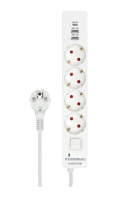 Сетевой фильтр Гарнизон 2.0 Мультипорт EPS-OP-4-CU2-W-2, 4р, 10А, 1xType-C PD QC, 2хUSB, 2м, ур.защи фото