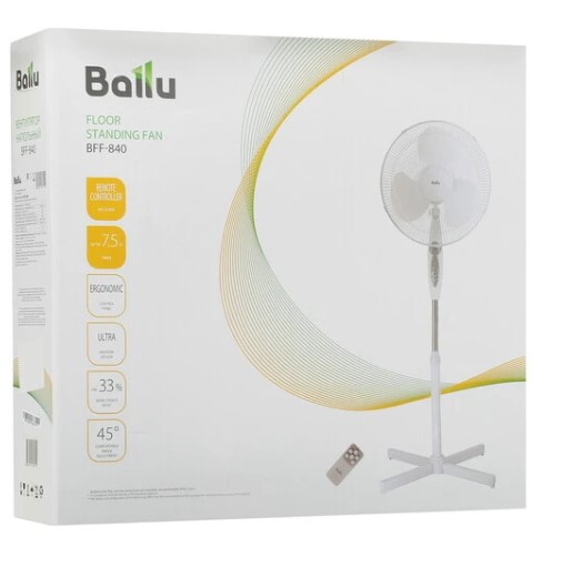 Вентилятор напольный BALLU BFF-840 пульт, белый фото
