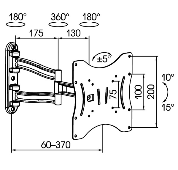 Кронштейн KROMAX TECHNO-3 белый15"-40" макс.20кг фото
