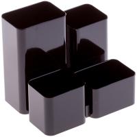 Подставка-органайзер СТАММ "Юниор", 86х108х102 мм, 4 отделения, черная, ОР21 фото