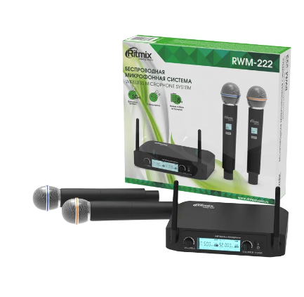 Набор беспроводных микрофонов RITMIX RWM-222 BLACK фото