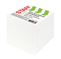 Блок для записей 9х9х9 см куб, белый, STAFF проклеенный, белизна 90-92%, 129204 фото