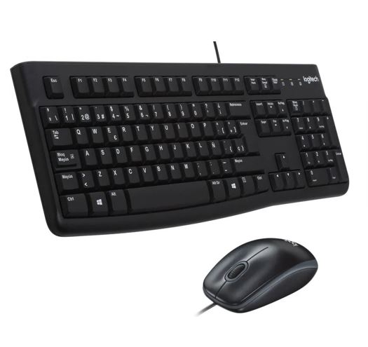 Клавиатура+мышь Logitech MK120, USB, проводной, черный (920-002561) фото