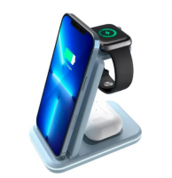 Беспроводное зарядное устройство CANYON WS-304 3в1 Голубой (CNS-WCS304BL) фото