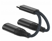 Адаптер PERO AD12 LIGHTNING -LIGHTNING/MINI JACK 3.5 черный PRAD12BK фото