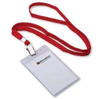 Бейдж BRAUBERG 60х90 мм вертикальный, на красной ленте 45 см купить ЦИТ Бейдж BRAUBERG 60х90 мм вертикальный, на красной ленте 45 см фото