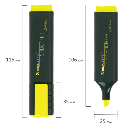 Набор текстовыделителей 6 ЦВЕТОВ, BRAUBERG "ORIGINAL", линия 1-5 мм, 151690 фото