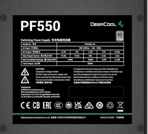 Блок питания Deepcool 550W PF550 80+ Retail фото