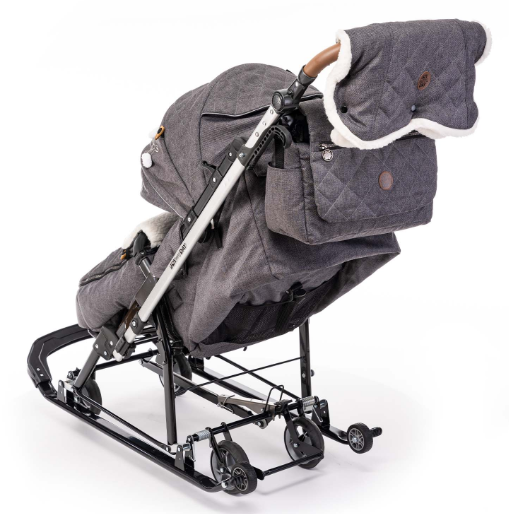 Санки-коляска "Joy every day J1/1" серый с кроликами фото