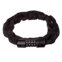 Замок-трос STG TY760, цепь в мат. оплетке, кодовый, диам.3,5х900см черный Х87806 фото