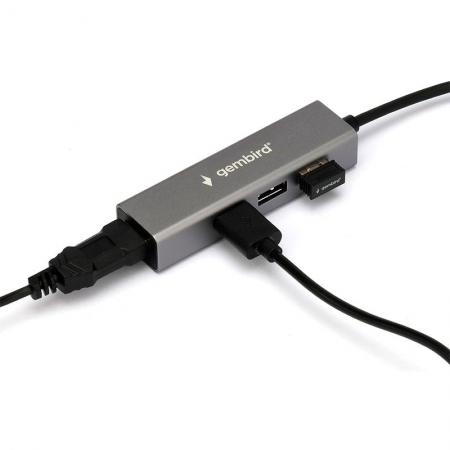 Хаб USB 3.0 Gembird UHB-C464 серый фото