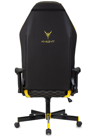 Кресло игровое Knight Neon черный/желтый соты экокожа с подголов. крестов. металл KNIGHT NEON YELLOW фото