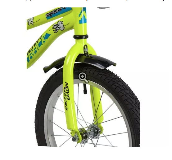 (м) Велосипед детский FOXX 16"163NEPTUNE.GN5  салатовый, полная защита цепи, короткие крылья, нет ба фото