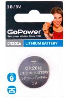 Батарейка GoPower CR2016 BL5 Lithium 3V 1шт купить ЦИТ Батарейка GoPower CR2016 BL5 Lithium 3V 1шт фото