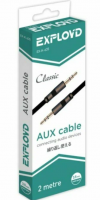 Аудиокабель EXPLOYD EX-K-635 Кабель AUX Jack3,5mm(M) - Jack3,5mm(M) 2M черный фото