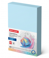 Бумага цветная BRAUBERG, А4, 80 г/м2, 500 л., пастель, голубая, для офисной техники, 115218 фото