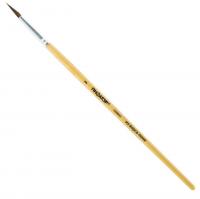 Кисть ПИФАГОР, ПОНИ, круглая, № 3, деревянная лакированная ручка, с колпачком, 200832  фото