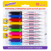 Маркеры стираемые для белой доски НАБОР 10 ЦВЕТОВ, ЮНЛАНДИЯ COLORWAY, 3 мм, 152100 фото