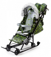 Санки-коляска Ника детям НД7-8SK лимонный НД7-8SK/4 фото