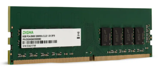 Оперативная память DDR4 8GB (PC4-25600) 3200MHz Digma DGMAD43200008D фото