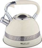 Чайник со свистком KELLI KL-4506 3л, молочный фото