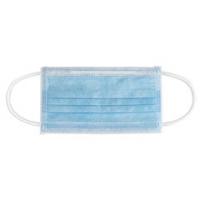 Маски одноразовые гигиенические КОМПЛЕКТ 50шт 3-х сл. голубые (фильтр СМС), п/э, ш/к 54101 фото