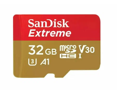 Карта памяти MicroSD 32GB SanDisk Class 10 Extreme UHS-I A1 V30 U3 (100 Mb/s) (SDSQXAF-032G-GN6MN) фото