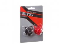 Комплект фонарей STG -TL8005 силикон.черепа, Черный с белыми диодами, красный с красными диодами ( 2 фото