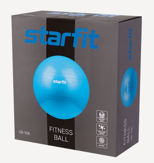 Фитбол STARFIT GB-108 55 см, 900 гр, антивзрыв, синий  фото