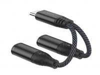 Адаптер PERO AD11 TYPE-C -USB-C/MINI JACK 3.5 черный PRAD11BK фото