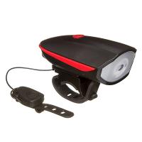 Велофонарь передний STG с сигналом FL1544A ,300 люмен, usb,бат.в комл. (1200mAH) кноп. Для гудка.140 фото